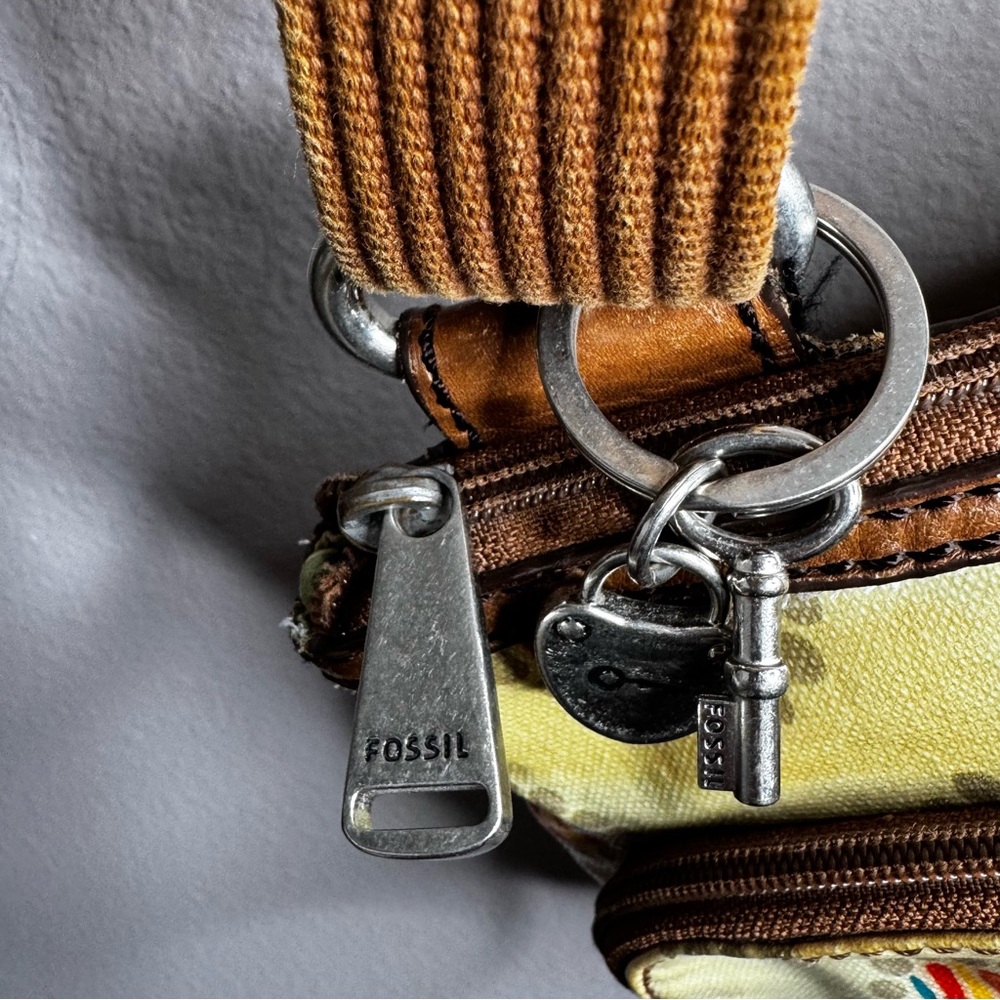 Fossil Coated Canvas Key Per Organizer Crossbod - image 4